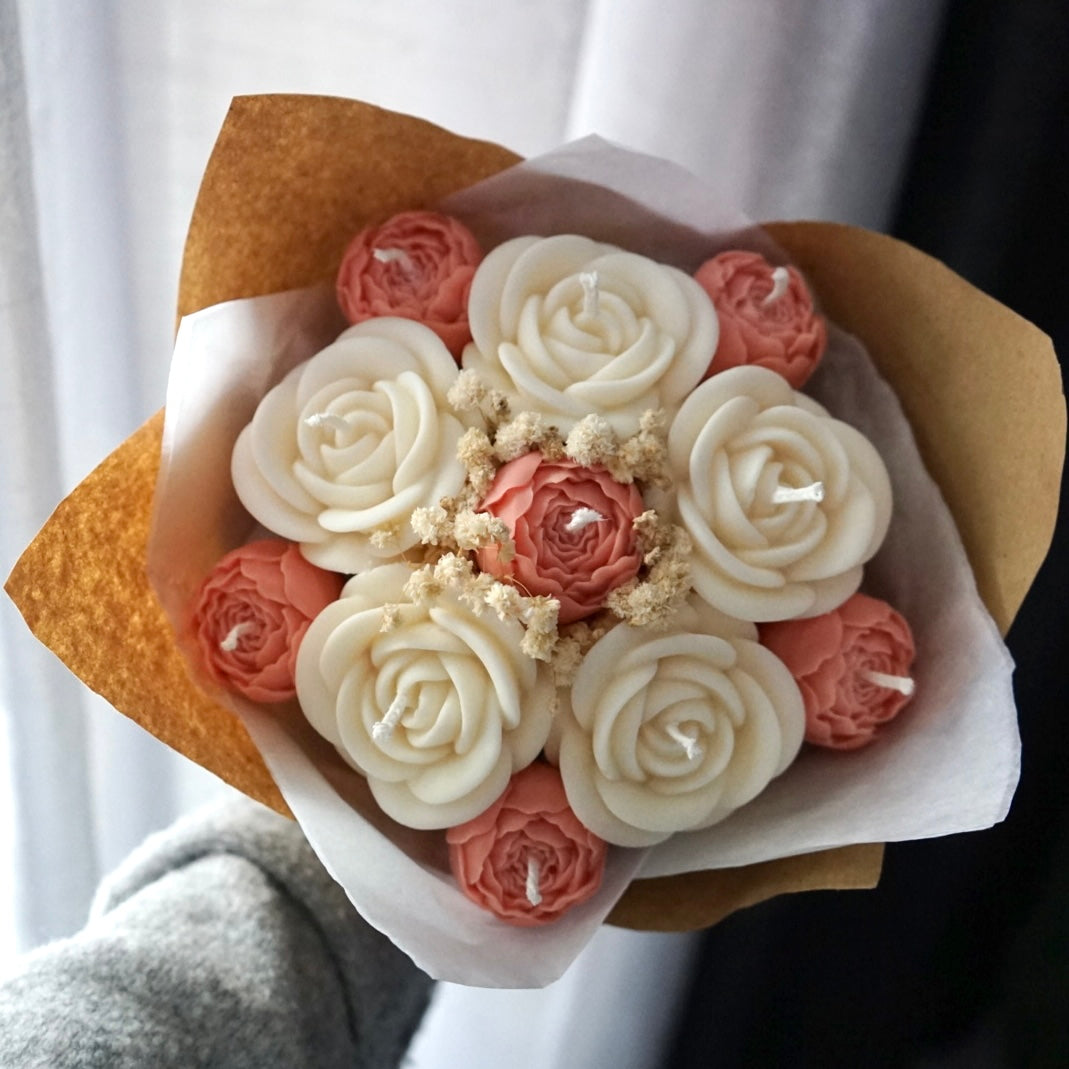 Bouquet terracotta et blanc