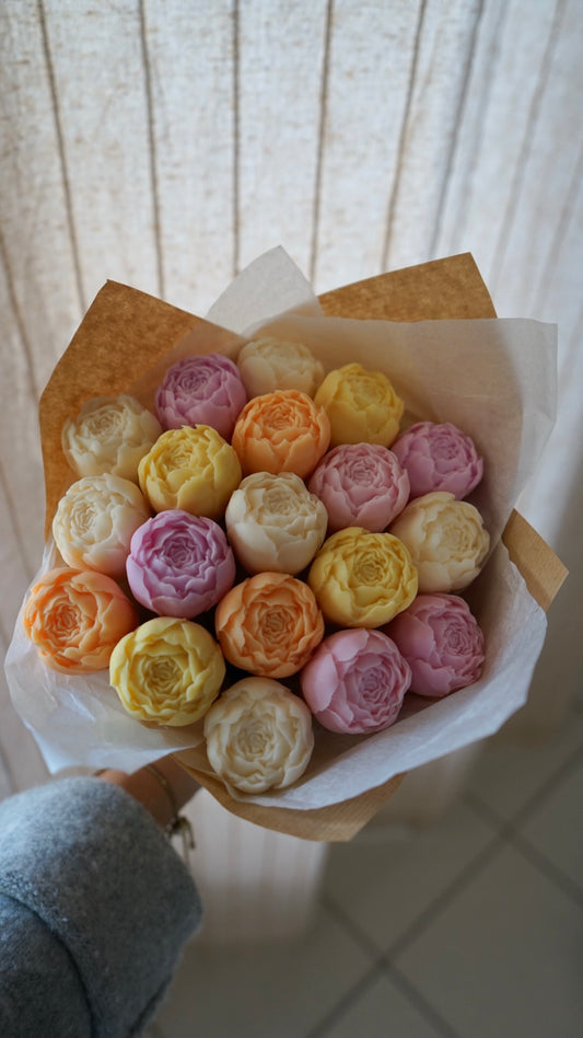 Bouquet pivoines aux couleurs pastel